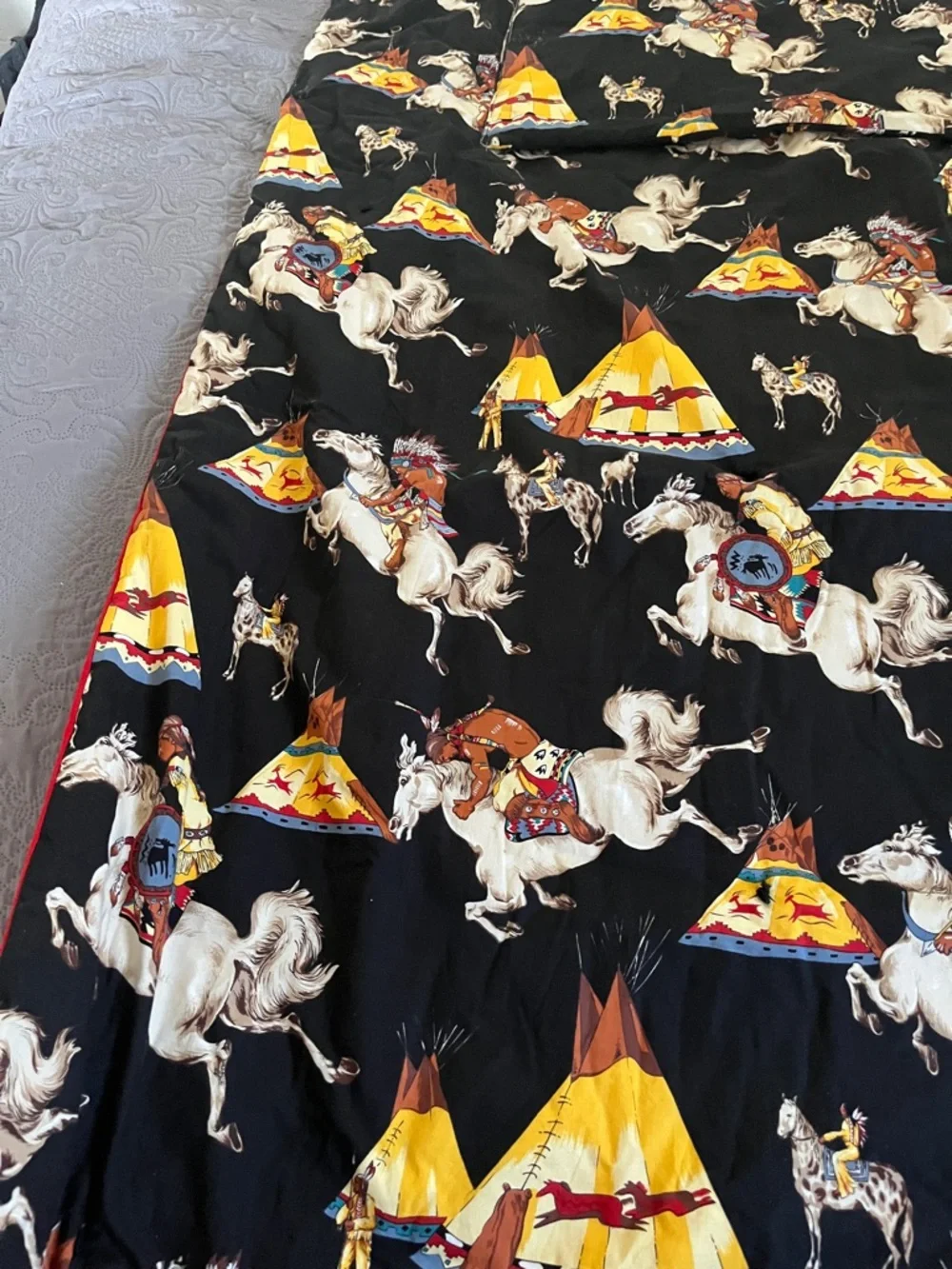 Western Teepee & Horse Decorative Throw Pillow - blanket
